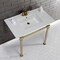 Kingston Brass KVPB37224Q7 37-Inch Console Sink with Stainless Steel Legs (4-Inch, 3 Hole), White/Brushed Brass KVPB37224Q7 - alternate 4